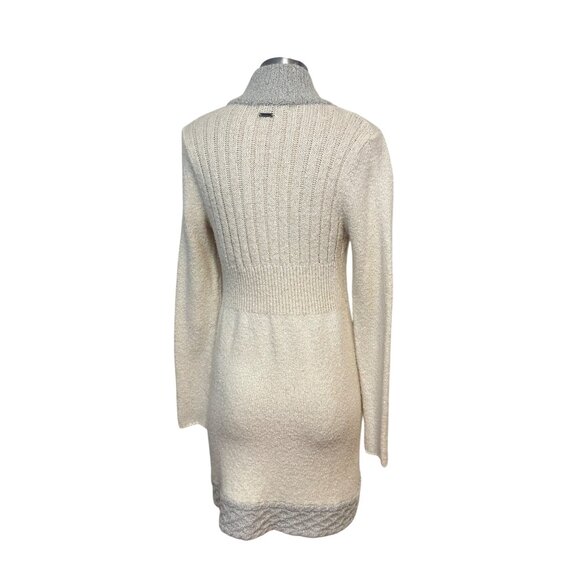 Prana Cardigan Sweater Angelica Cable Knit Gray Wool Mohair Bland Trim Small - Picture 4 of 6